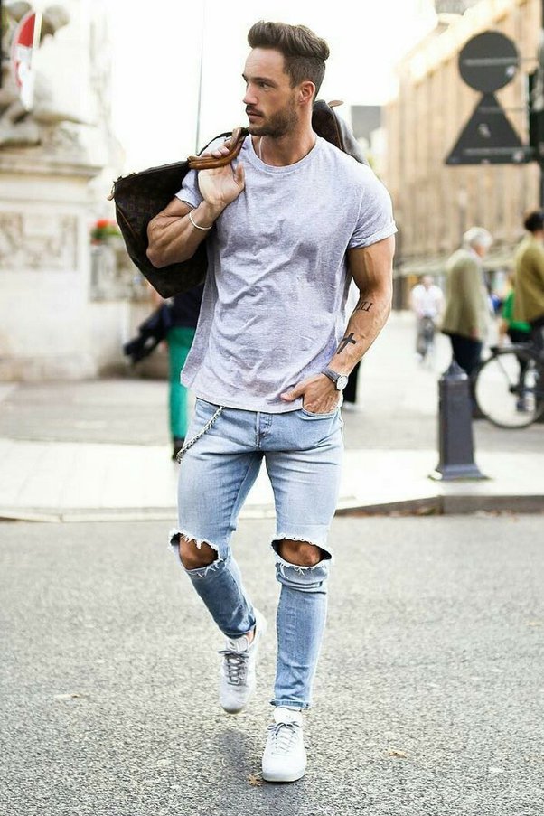 jeans t shirt and sneakers